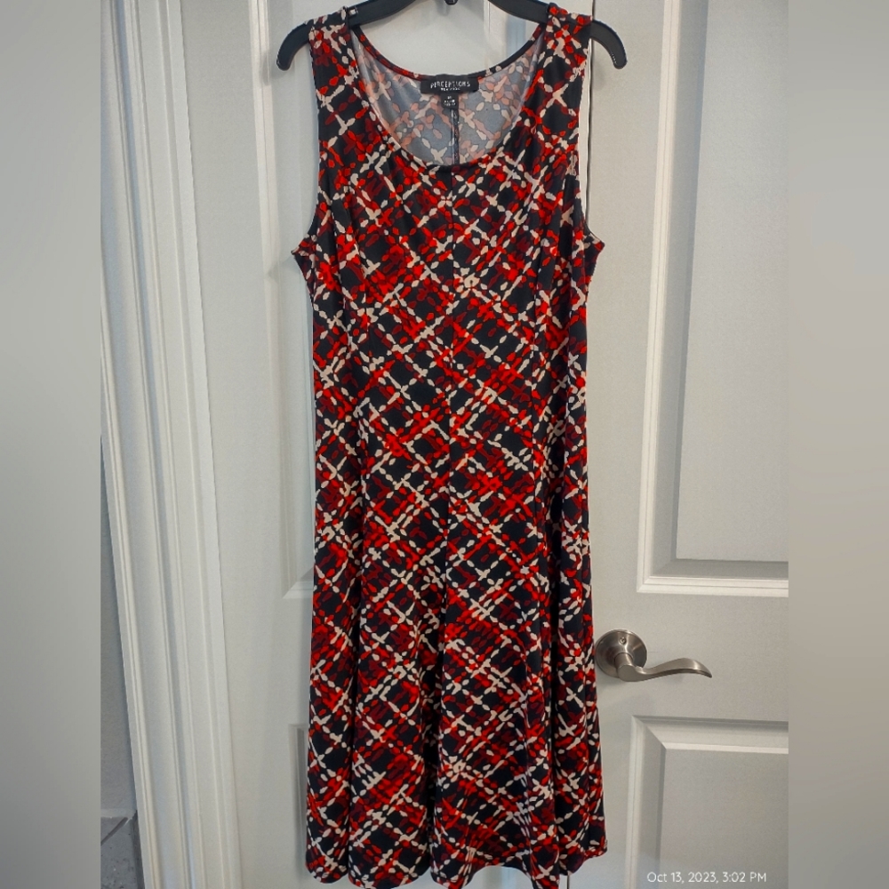 Maroon/Black/Red/Cream color dress w/Jacket Size Medium